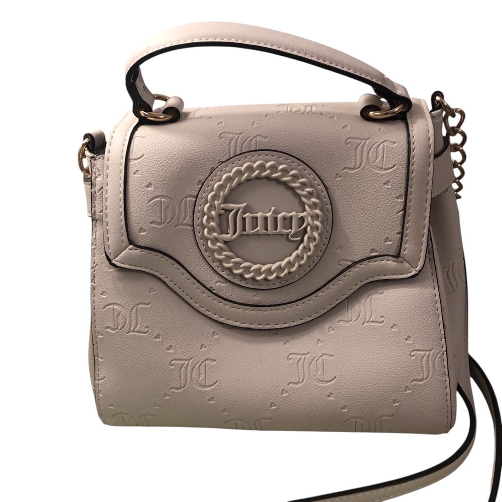 Y2K Juicy Couture Ivory Cross-Body Mini-Bag with Adjustable Strap